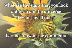 What are the signs that you look out for from the universe or your loved ones? - 7